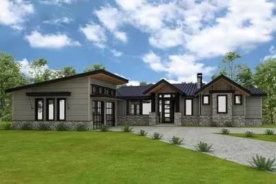 Modern Prairie Home Plan with Impressive Outdoor Living Space - 2676 Sq Ft