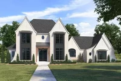 Transitional House Plan with Home Office and 2-Story Family Room - 3976 Sq Ft