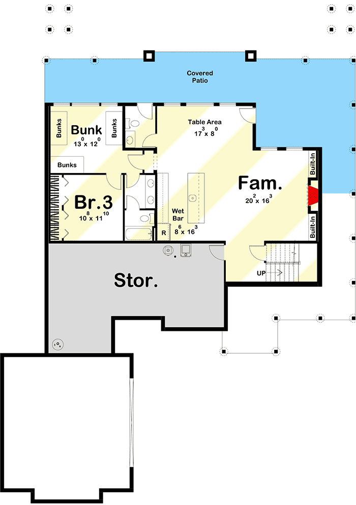 Plan 62332DJ: Lake House Plan with Two Main Floor Suites and Lower Level Expansion - 1856 Sq Ft - Floor Plan - Optional Lower Level Layout ($ Paid Option) - Country, Craftsman, Mountain, New American, Vacation