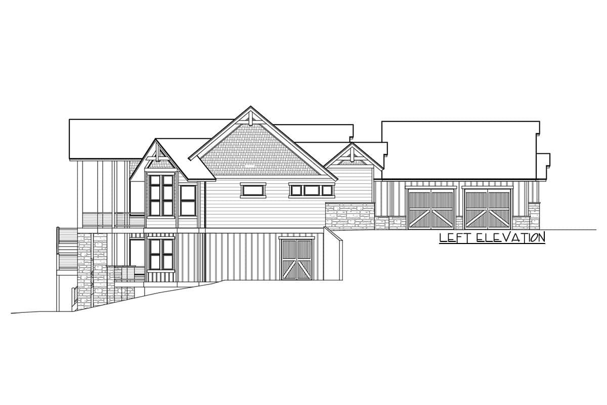 Plan 24128BG: 4-Bed Rugged Craftsman Home Plan for the Rear-sloping Waterfront or Mountain Lot - Image #15 - Country, Craftsman, Mountain, Rustic