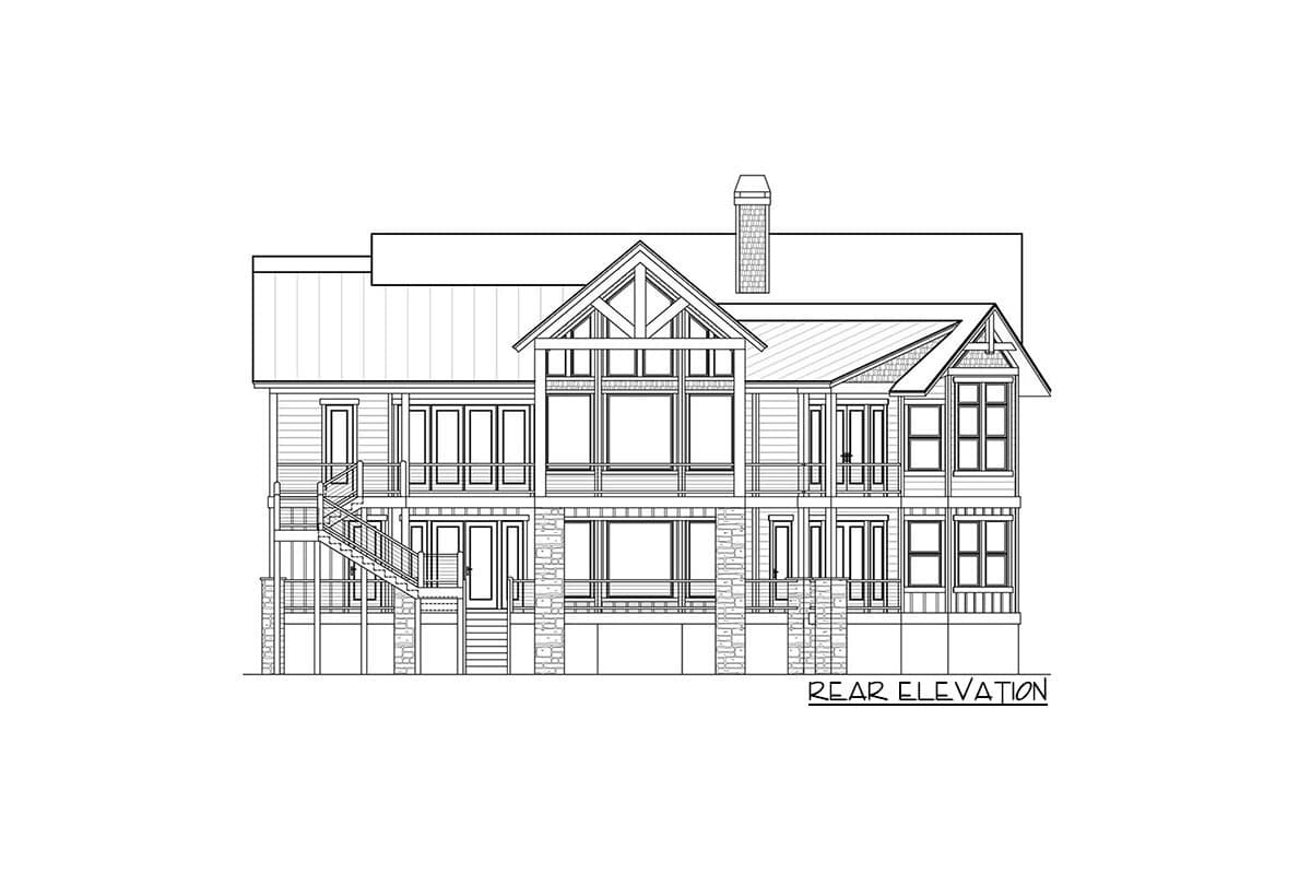 Plan 24128BG: 4-Bed Rugged Craftsman Home Plan for the Rear-sloping Waterfront or Mountain Lot - Image #16 - Country, Craftsman, Mountain, Rustic