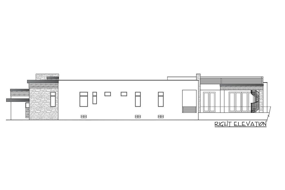 Plan 65627BS: 4-Bed Modern Florida Home Plan with Large Family Room - Image #4 - Contemporary, Florida-Style, Mid Century Modern, Modern