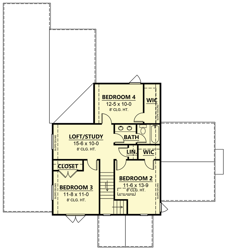 Plan 260007RVC: Contemporary House Plan with Main-level Master Bedroom - Floor Plan - 2nd Floor - Contemporary, New American, Northwest, Scandinavian, Transitional