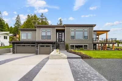 Contemporary Prairie Home Plan with Home Office and Lower-level Garage