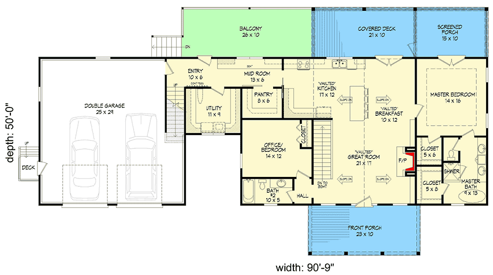 Plan 68750VR: Modern Farmhouse Ranch Home Plan with a Bonus Room and Walkout Basement - Floor Plan - Main Level - Country, Farmhouse, Modern Farmhouse, New American, Ranch