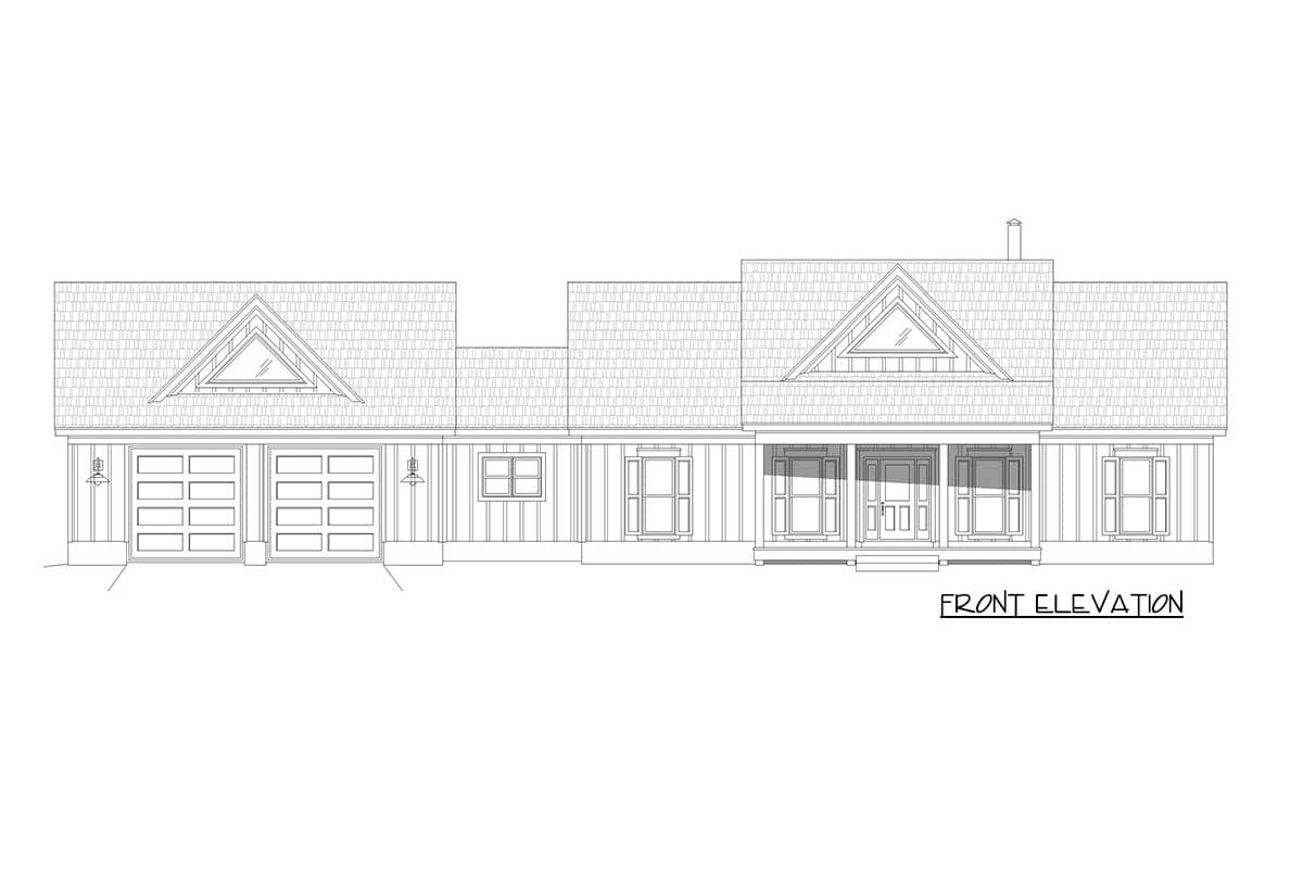 Plan 68750VR: Modern Farmhouse Ranch Home Plan with a Bonus Room and Walkout Basement - Image #4 - Country, Farmhouse, Modern Farmhouse, New American, Ranch