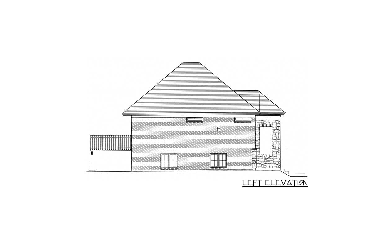 Plan 39299ST: Split Level House Plan with Game Room - Image #4 - Southern, Traditional