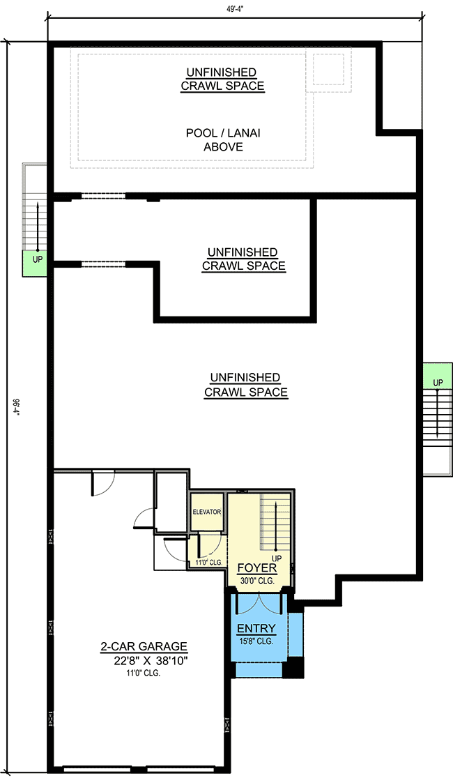 Plan 65629BS: Contemporary Beach House Plan with Pool Concept - Floor Plan - Ground Level - Coastal, Contemporary, European, Florida-Style, Mediterranean, Transitional