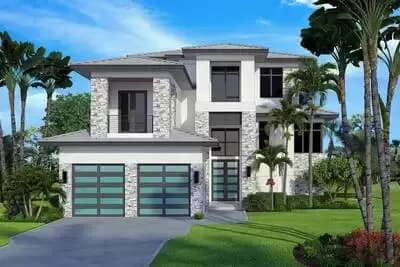 Contemporary Beach House Plan with Pool Concept