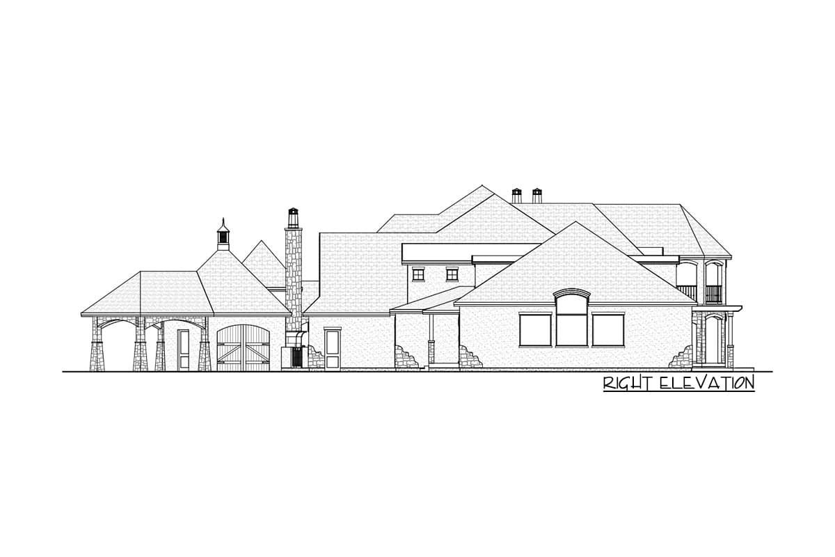 Plan 290110IY: Luxury French Country Home Plan with Courtyard and Indoor Pool  - Image #5 - European, French Country