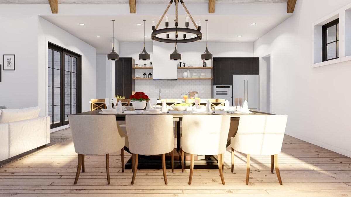 Plan 70802MK: Modern European-style Transitional Home Plan with Porte Cochere and 2-Story Great Room - 2782 Sq Ft - Image #7 - European, Southern, Transitional