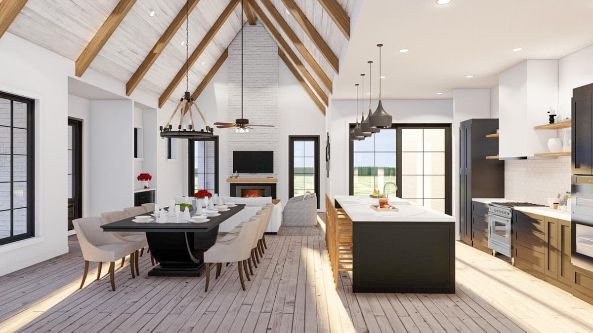 Plan 70802MK: Modern European-style Transitional Home Plan with Porte Cochere and 2-Story Great Room - 2782 Sq Ft - Image #9 - European, Southern, Transitional