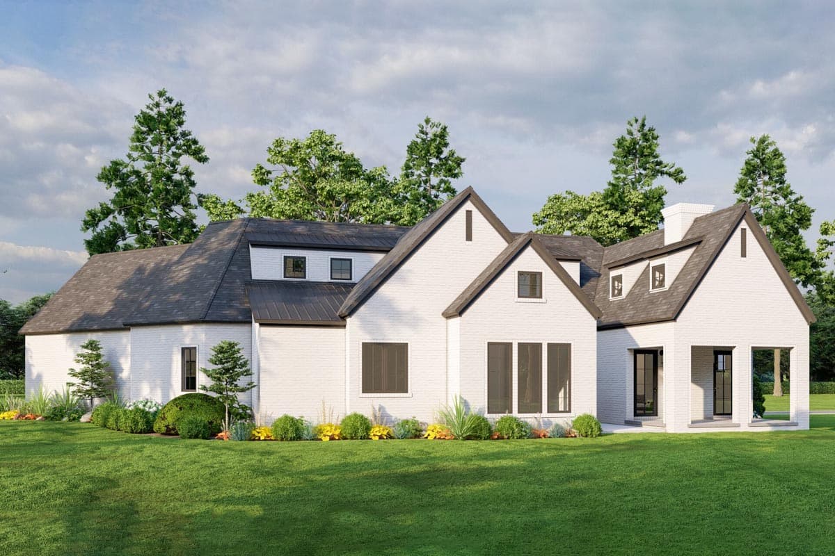 Plan 70802MK: Modern European-style Transitional Home Plan with Porte Cochere and 2-Story Great Room - 2782 Sq Ft - Image #12 - European, Southern, Transitional