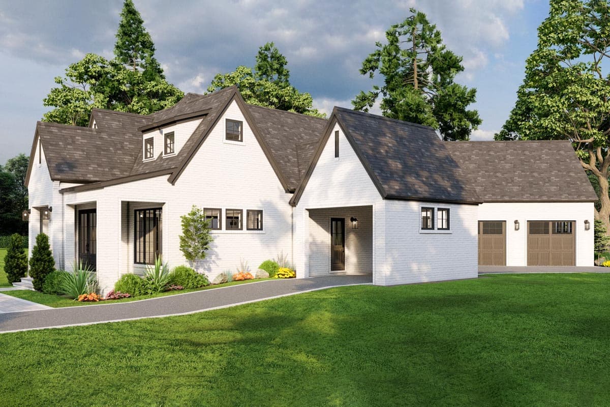 Plan 70802MK: Modern European-style Transitional Home Plan with Porte Cochere and 2-Story Great Room - 2782 Sq Ft - Image #17 - European, Southern, Transitional