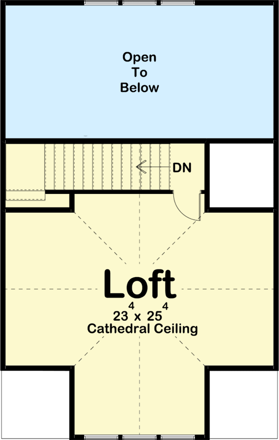Plan 62344DJ: Detached Garage Plan with 2-Story Garden Room in Back - Floor Plan - 2nd Floor - Cottage, Country, Craftsman, Southern, Traditional