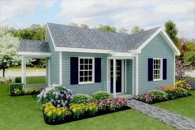 Tiny One Bed Cottage with Side Porch