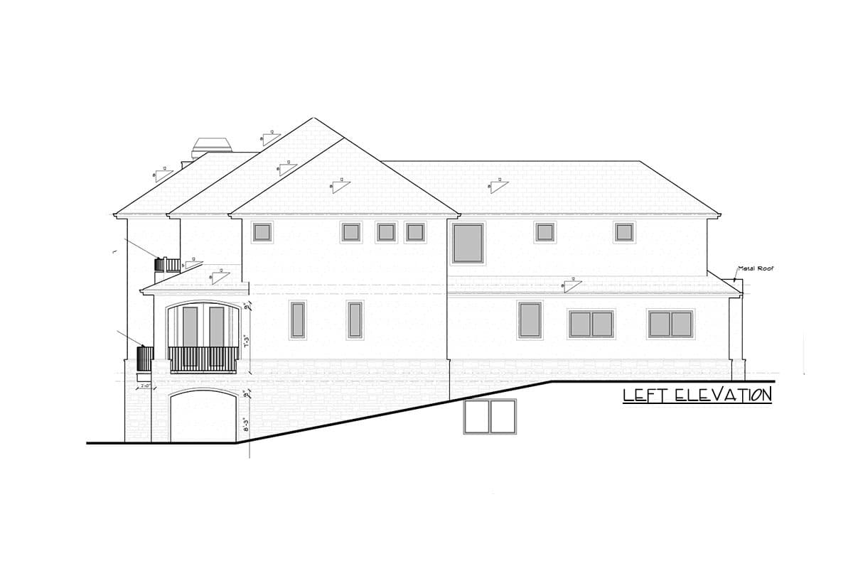 Plan 95112RW: European Transitional Home Plan with Juliet Balcony over Garage - Image #4 - European, Rustic, Transitional