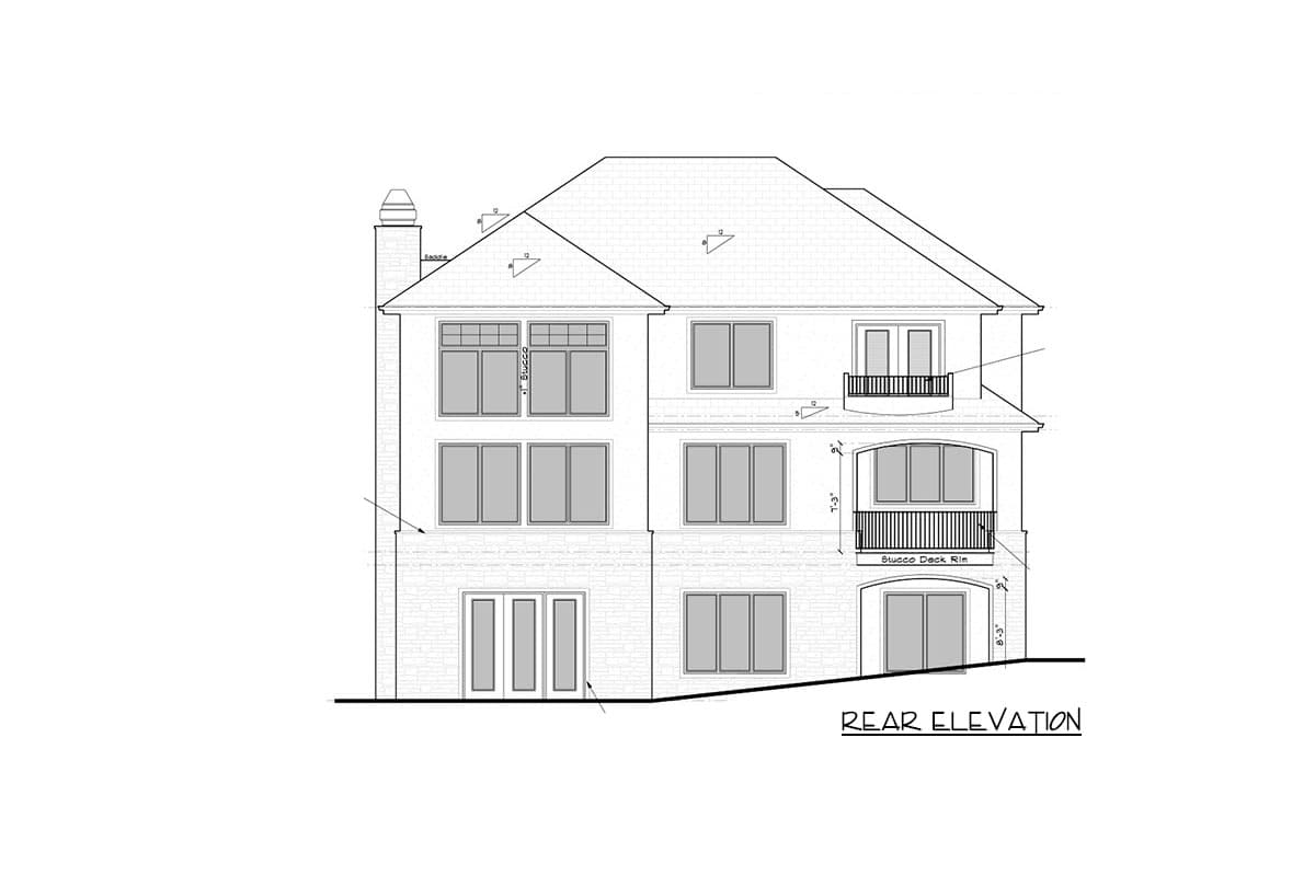 Plan 95112RW: European Transitional Home Plan with Juliet Balcony over Garage - Image #5 - European, Rustic, Transitional