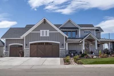New American Mountain House Plan with Vaulted Ceiling and Walk-out Basement