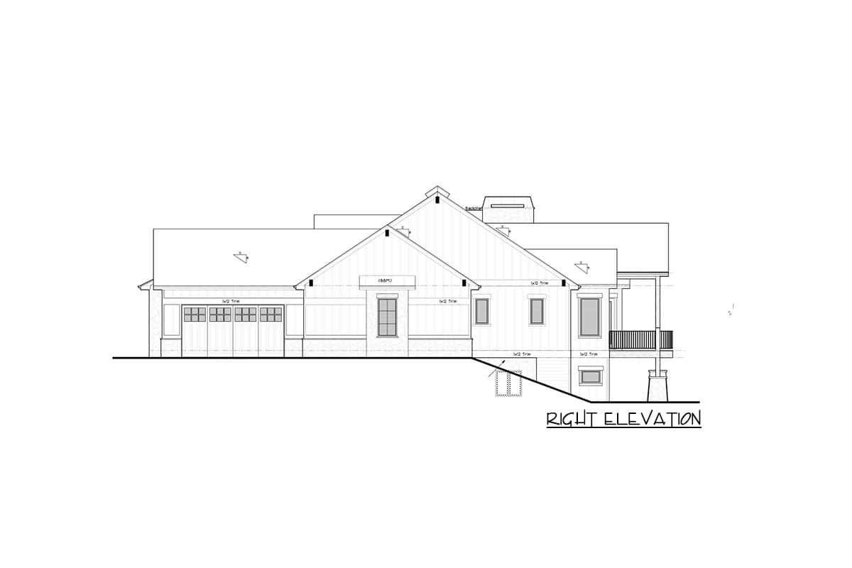 Plan 95116RW: New American Mountain Ranch with Angled Den and a 4-Car Garage - Image #25 - Craftsman, Mountain, New American, Ranch, Rustic