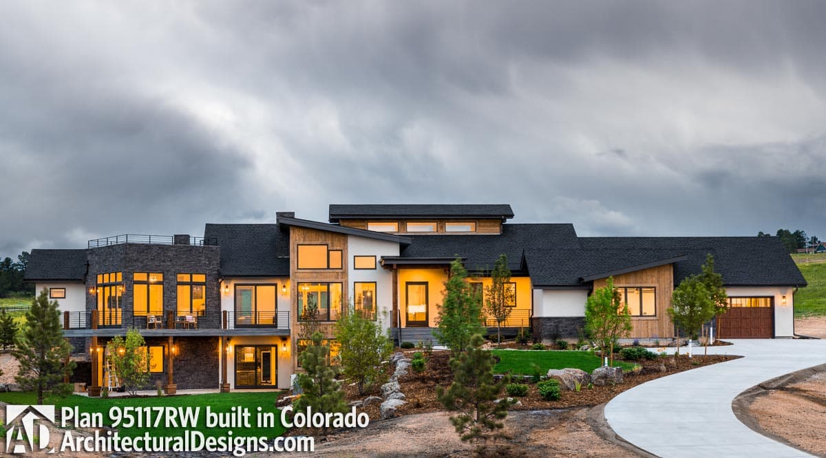 build gallery item - Modern Mountain House Plan 95117RW Comes to Life in Colorado