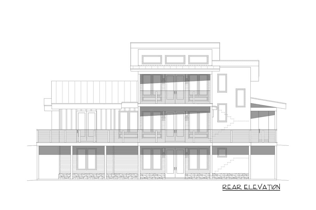 Plan 68753VR: Mid-Century Modern Mountain House Plan for Rear Sloped Lot - 2318 Sq Ft - Image #7 - Mid Century Modern, Modern, Mountain, Northwest