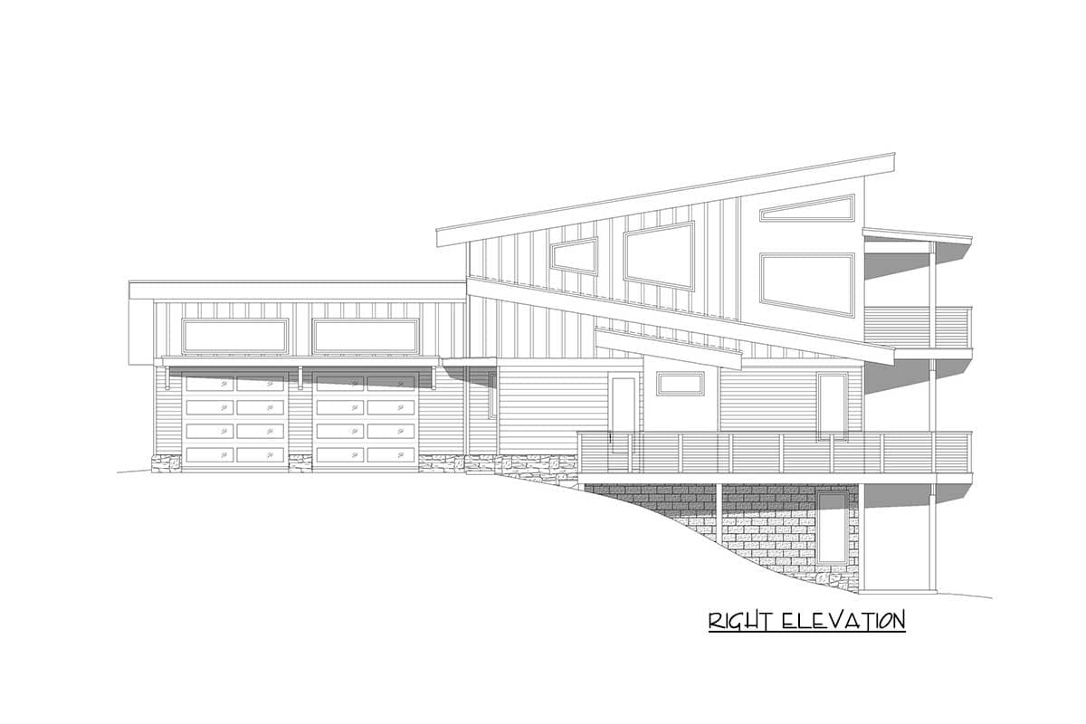 Plan 68753VR: Mid-Century Modern Mountain House Plan for Rear Sloped Lot - 2318 Sq Ft - Image #8 - Mid Century Modern, Modern, Mountain, Northwest