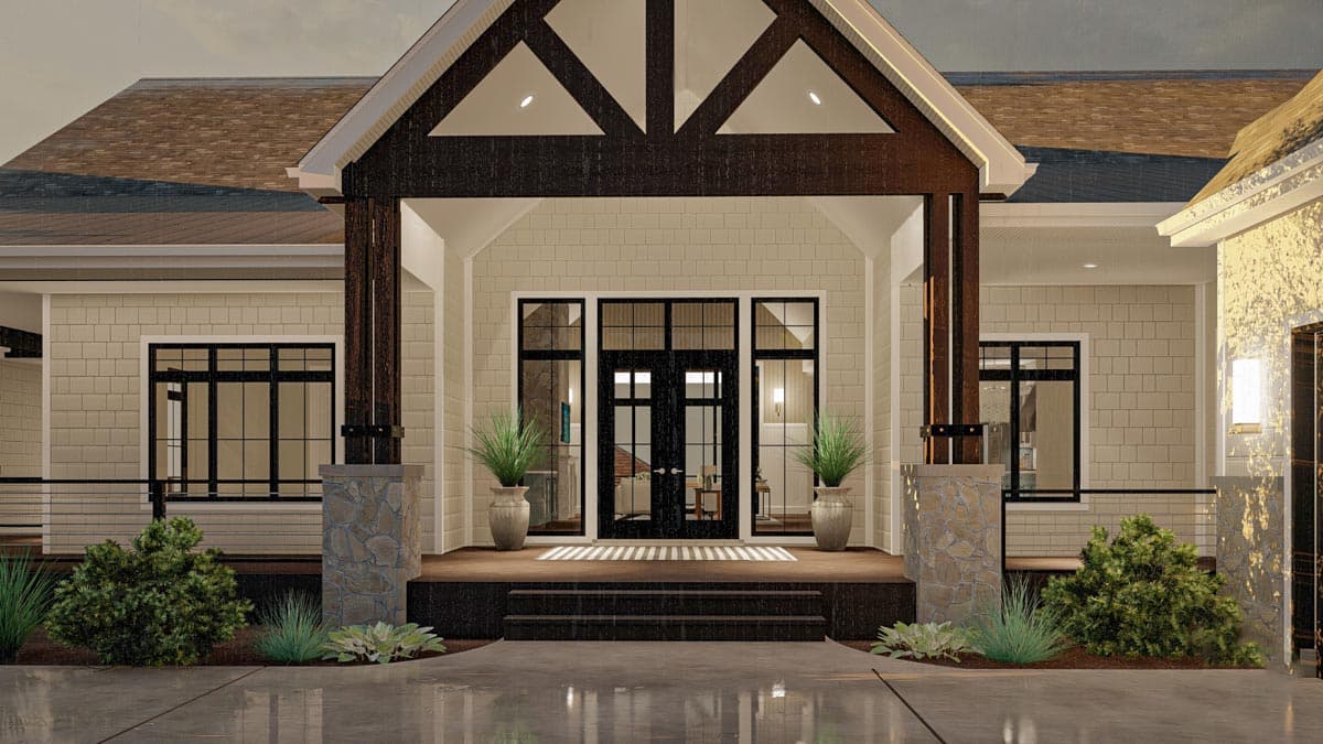 Plan 62345DJ: New American Lake House Plan with Full Wraparound Deck and Split Garages - 2435 Sq Ft - Image #5 - Country, Craftsman, Mountain, New American, Ranch, Traditional