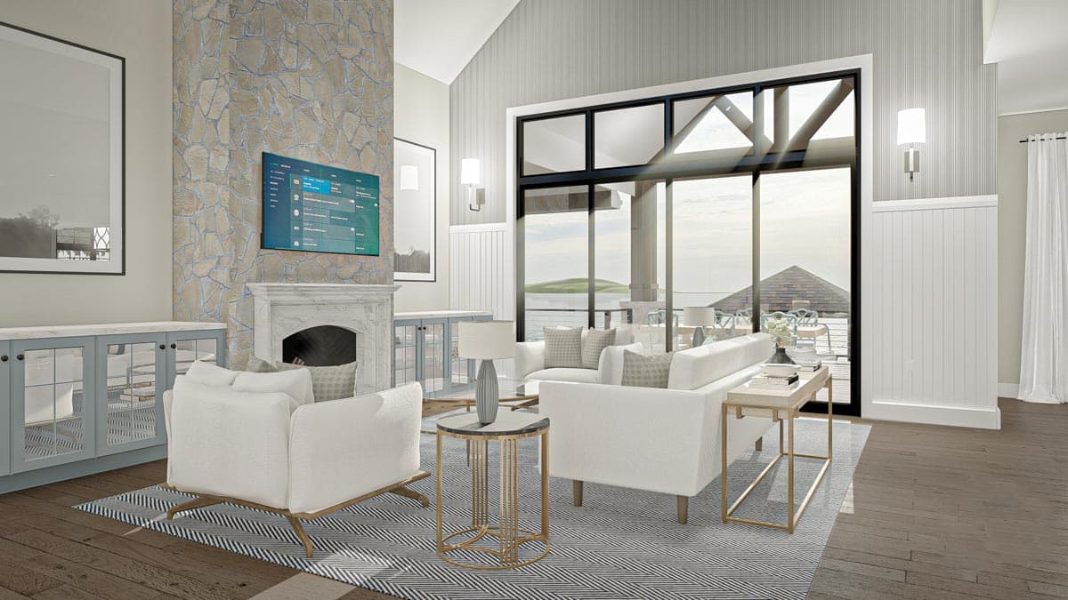 Plan 62345DJ: New American Lake House Plan with Full Wraparound Deck and Split Garages - 2435 Sq Ft - Image #6 - Country, Craftsman, Mountain, New American, Ranch, Traditional