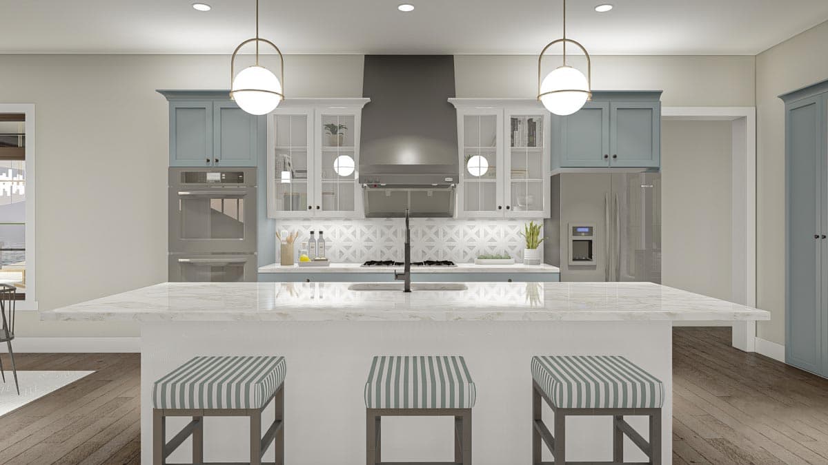 Plan 62345DJ: New American Lake House Plan with Full Wraparound Deck and Split Garages - 2435 Sq Ft - Image #7 - Country, Craftsman, Mountain, New American, Ranch, Traditional