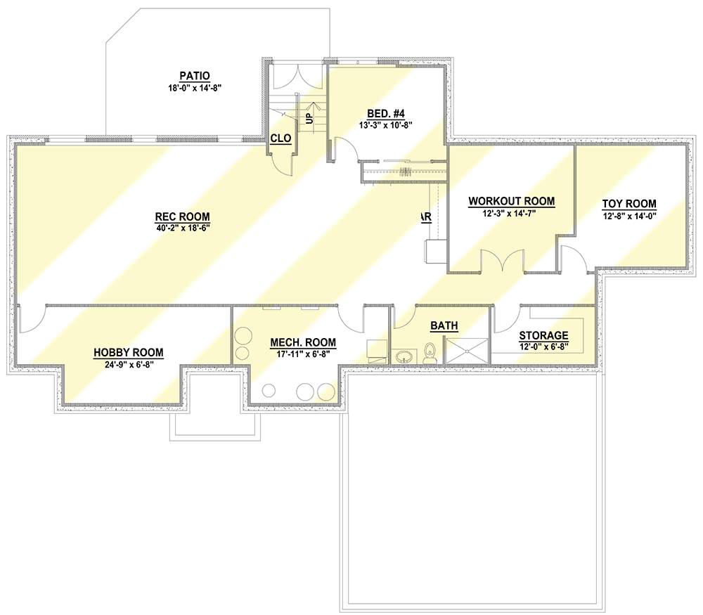 Plan 135039GRA: Traditional Ranch with Loft and Expansive Lower Level - Floor Plan - Optionally Finished Lower Level - European, Ranch, Traditional