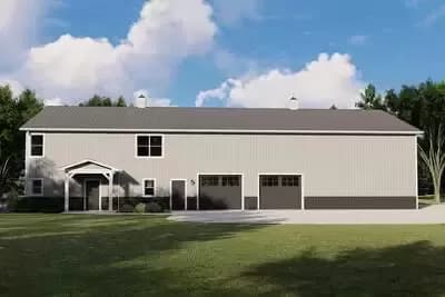 Simple Barndominium with Massive Garage Space with Loft Overlook