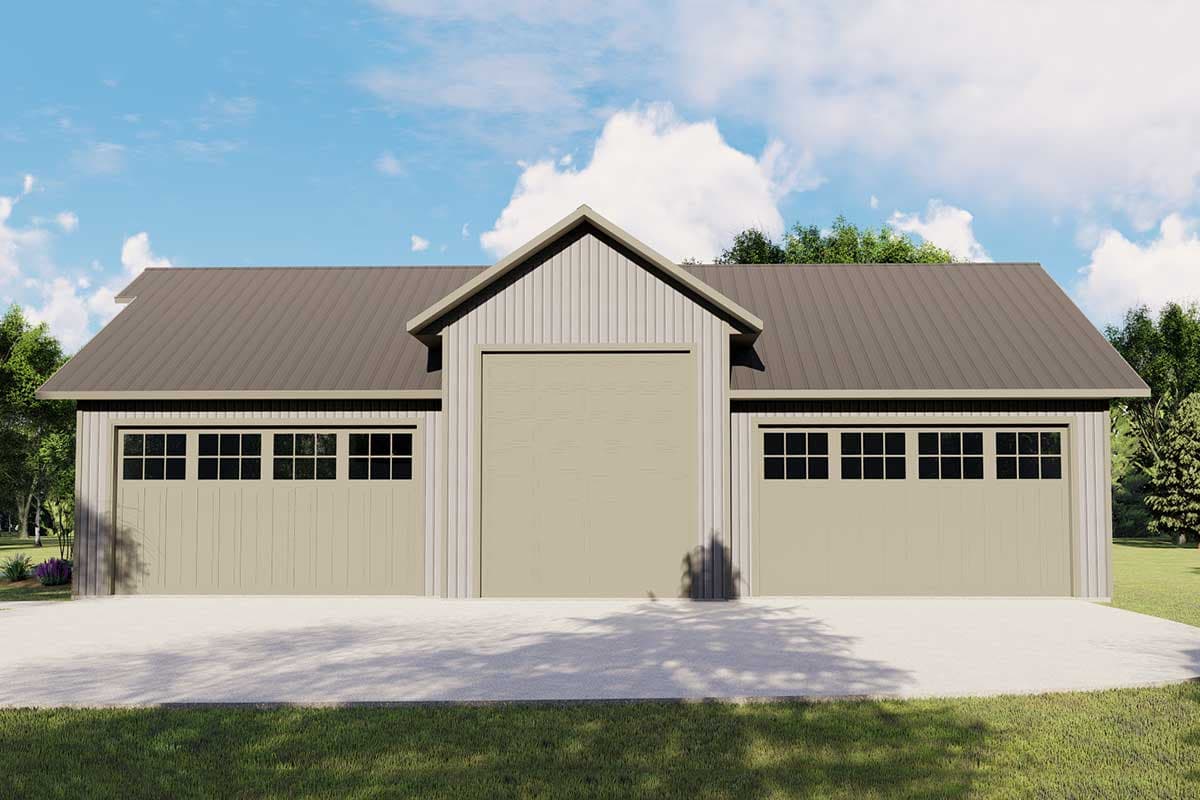 Plan 135044GRA: Barn-Inspired Country Home Plan with 5-Bay Garage - 2016 Sq Ft - Image #8 - Barndominium, Country, Craftsman