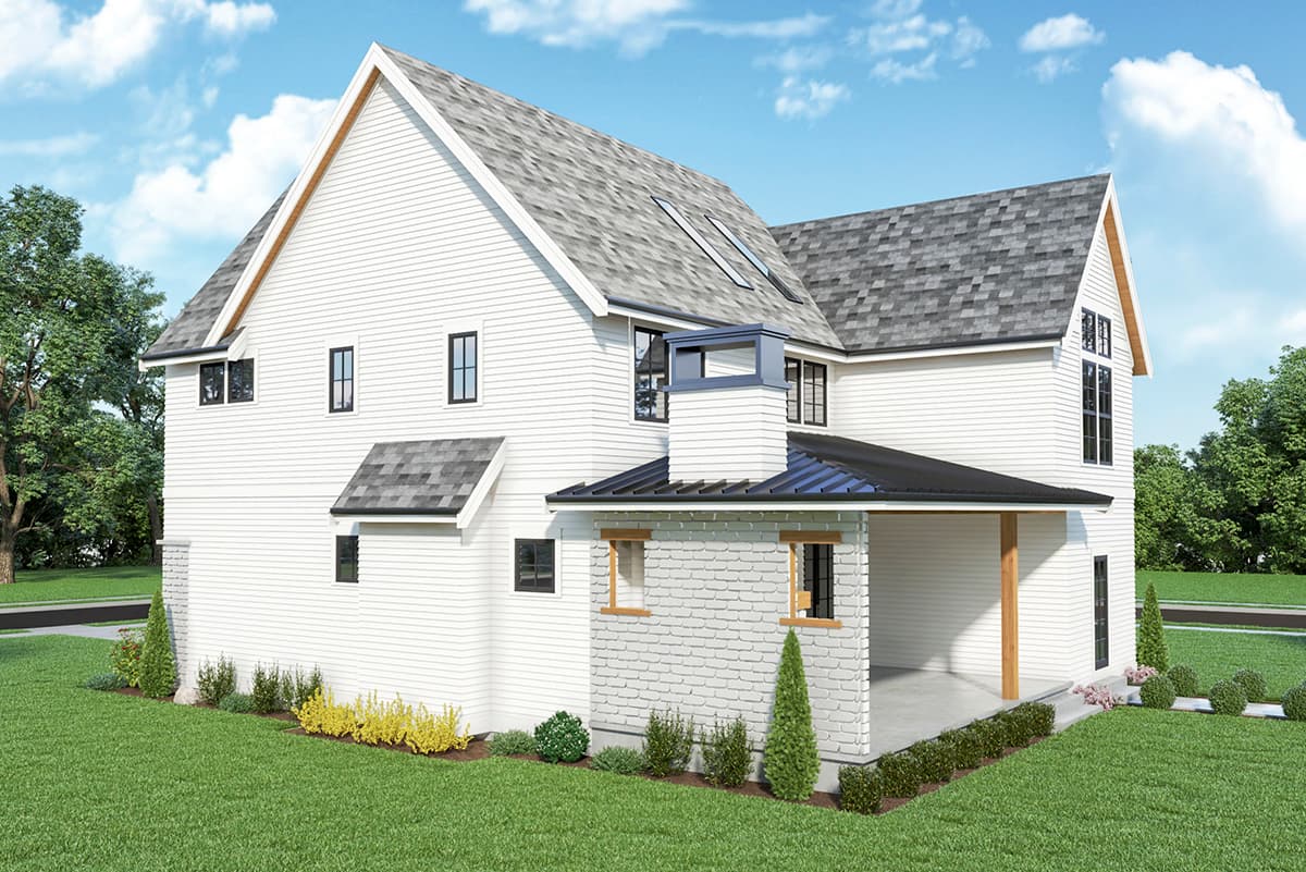 Plan 280134JWD: European Craftsman House Plan with Den and Covered Porch - Image #4 - Craftsman, European, Transitional