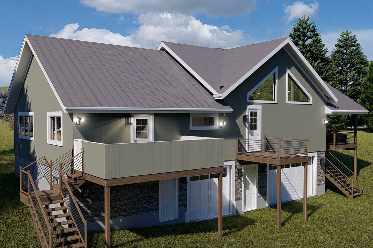 Plan 61377UT: Mountain Ranch Home Plan with Sunroom and Lower Level Garage - Image #9 - Craftsman, Mountain, Ranch, Vacation