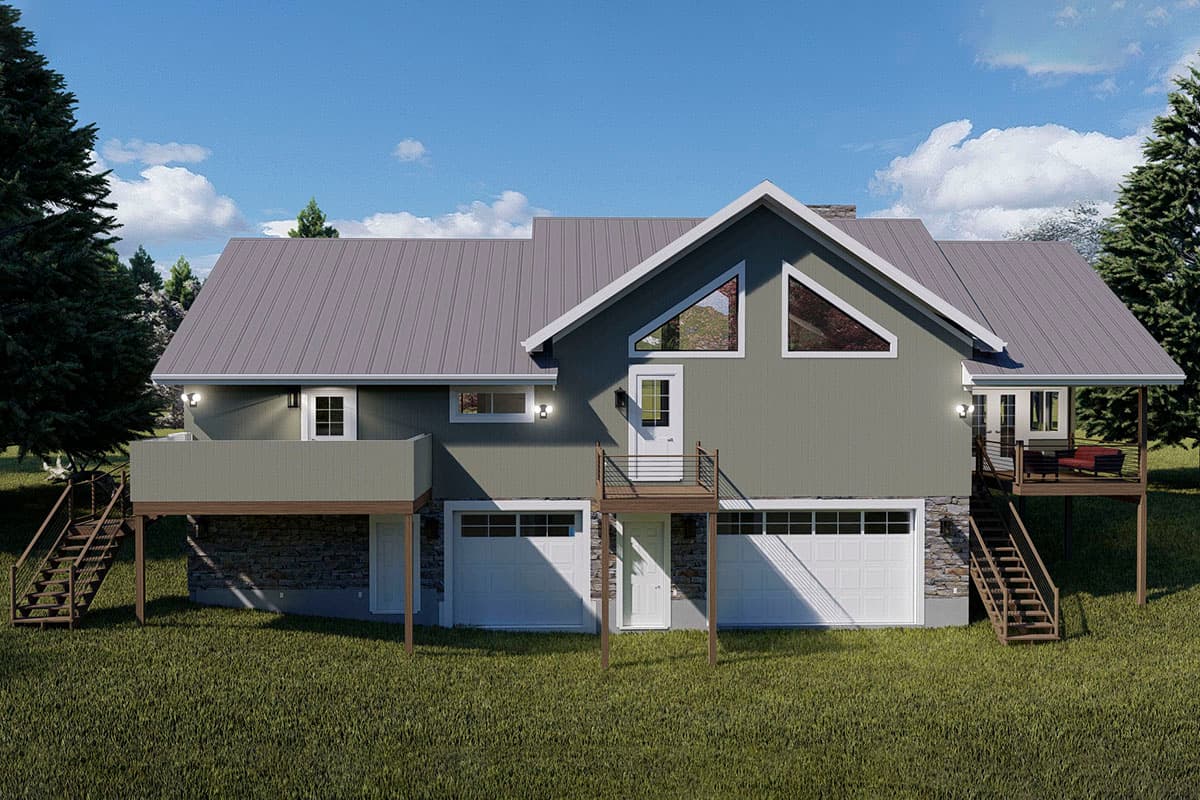 Plan 61377UT: Mountain Ranch Home Plan with Sunroom and Lower Level Garage - Image #10 - Craftsman, Mountain, Ranch, Vacation