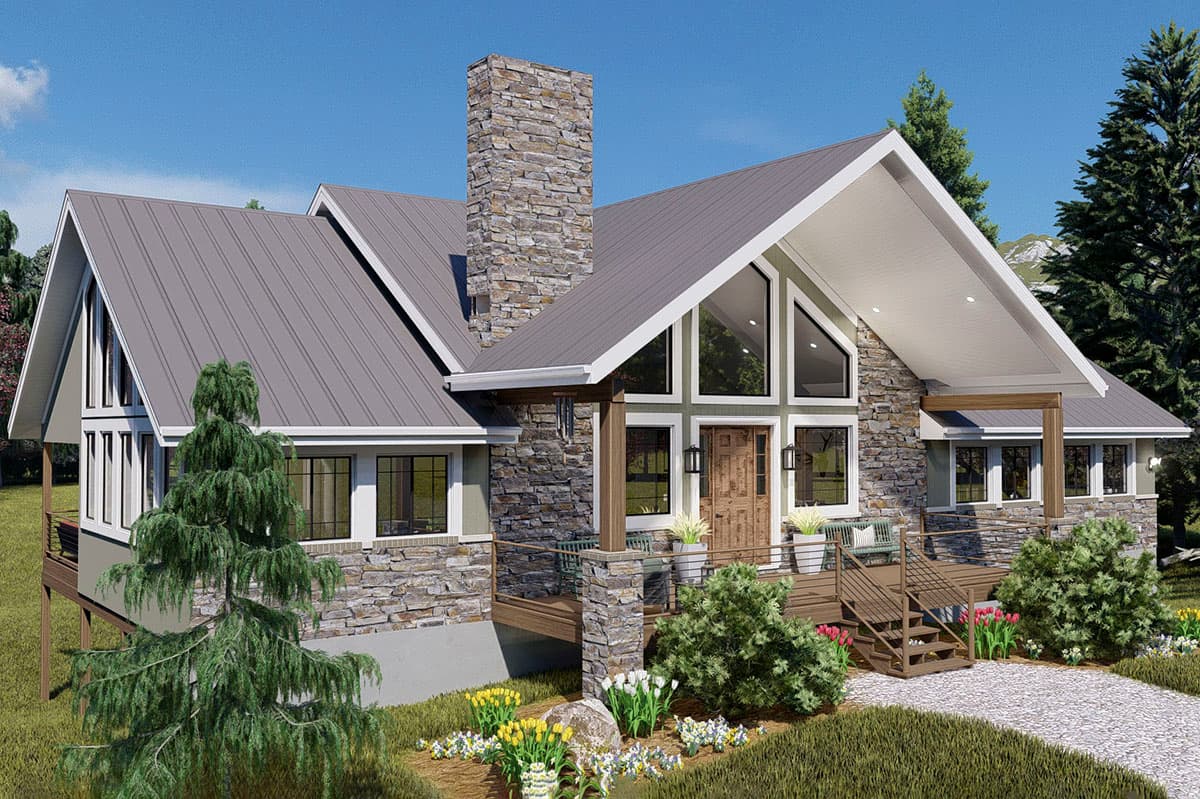Plan 61377UT: Mountain Ranch Home Plan with Sunroom and Lower Level Garage - Image #12 - Craftsman, Mountain, Ranch, Vacation