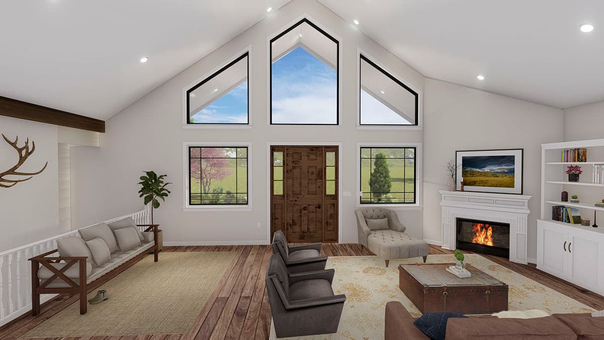 Plan 61377UT: Mountain Ranch Home Plan with Sunroom and Lower Level Garage - Image #13 - Craftsman, Mountain, Ranch, Vacation