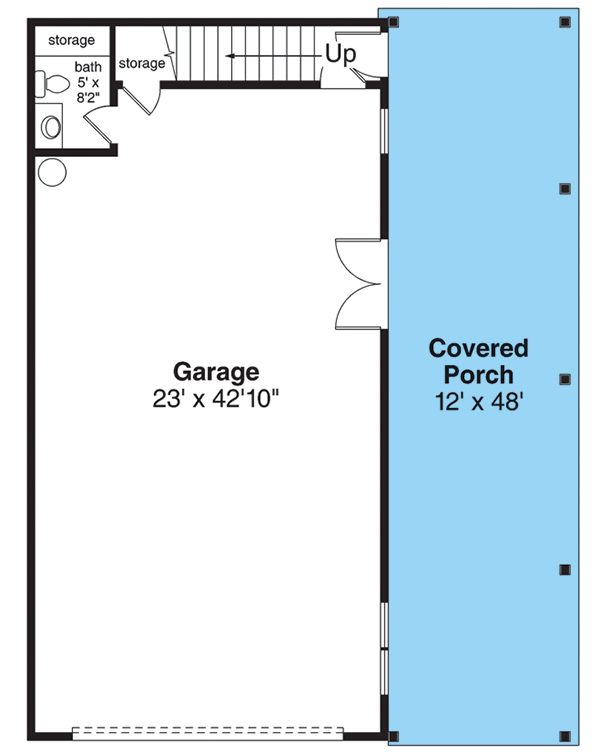 Plan 720036DA: Detached Garage with 4-car Capacity with Loft Above - Floor Plan - Main Level - Country, Traditional
