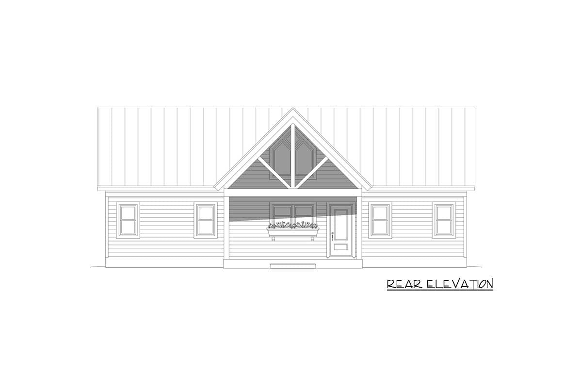Plan 68756VR: 2-Bed House Plan with Vaulted Porches Front and Back - Image #5 - Country, Craftsman, Mountain, Ranch