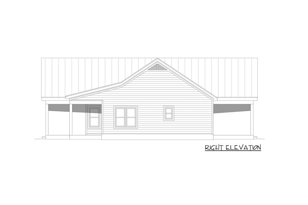 Plan 68756VR: 2-Bed House Plan with Vaulted Porches Front and Back - Image #6 - Country, Craftsman, Mountain, Ranch