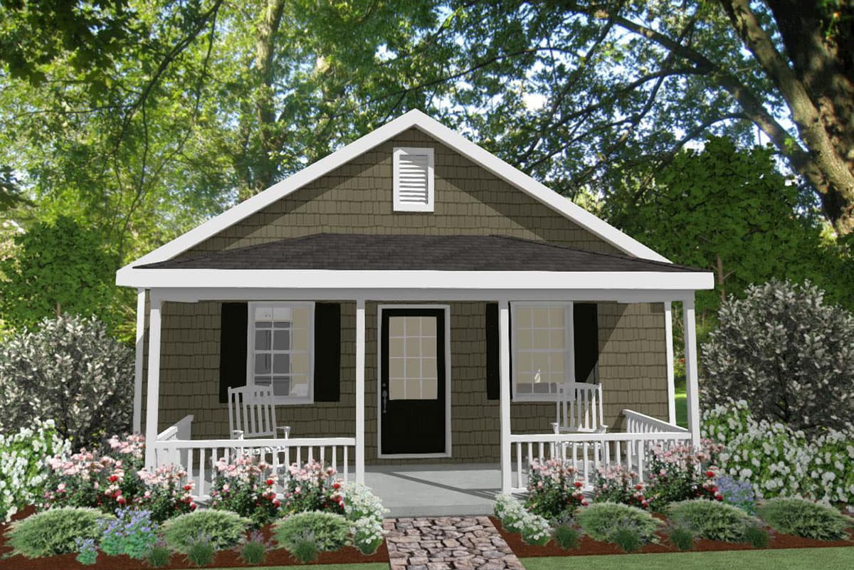 Plan 560019TCD: Tiny Home Plan Under 600 Square Feet - Image #4 - Cottage, Country, Southern, Traditional
