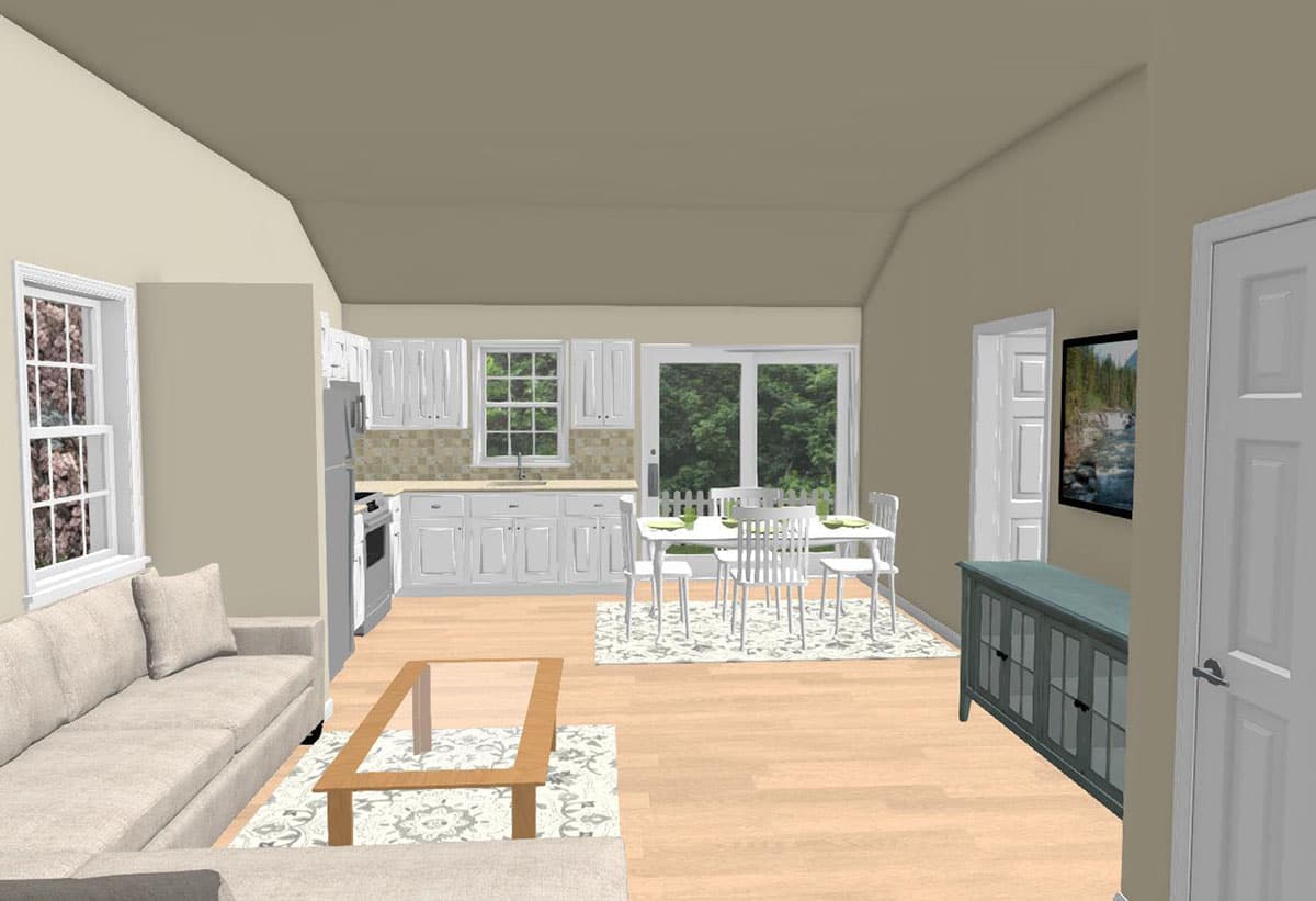 Plan 560020TCD: 1-Bed Home Plan Under 600 Square Feet - Image #4 - Contemporary, Cottage, Vacation