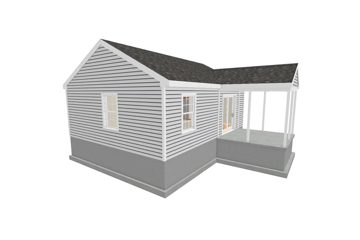 Plan 560022TCD: Tiny One-Bed Home Plan with Rear Porch - Image #5 - Colonial, Country, Traditional