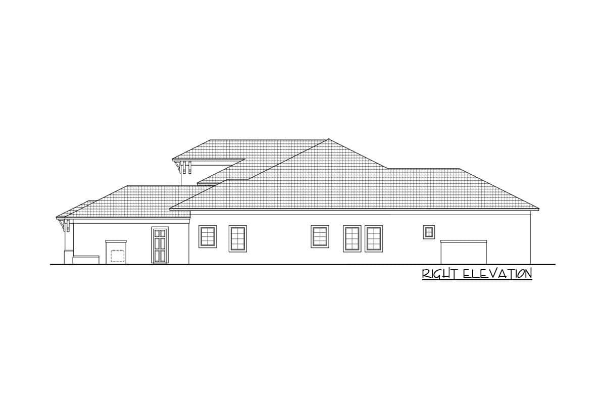 Plan 65633BS: Mediterranean House Plan with Parking Courtyard and Bonus Room - 4382 Sq Ft - Image #4 - European, Florida-Style, Mediterranean, Transitional