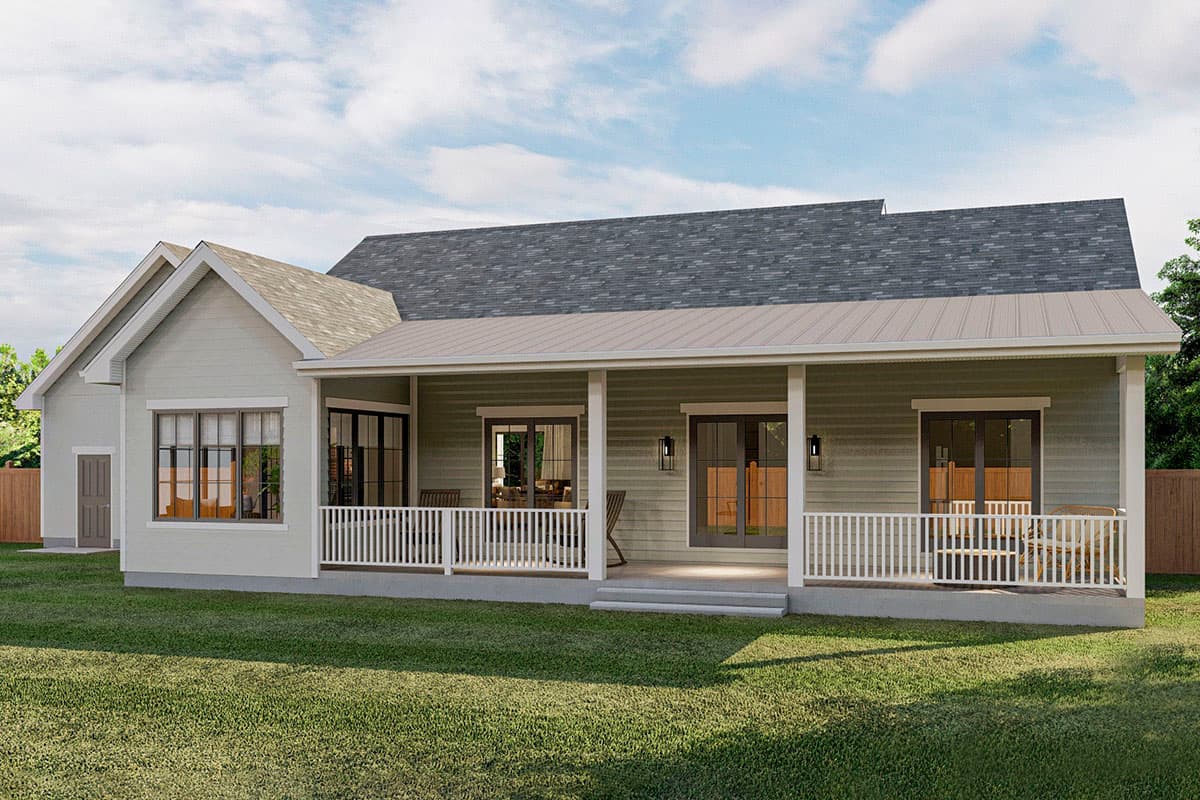 Plan 62348DJ: One-Story New American House Plan with Office and Garden Room - 1542 Sq Ft - Image #7 - Craftsman, New American, Ranch