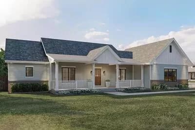 One-Story New American House Plan with Office and Garden Room - 1542 Sq Ft