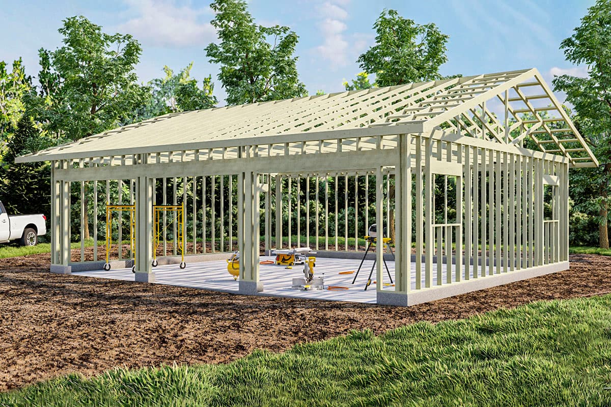 Plan 62349DJ: Traditional 3-Car Garage with 3 Garage Doors - 1020 Sq Ft - Image #5