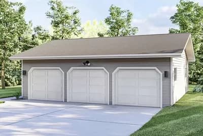 Traditional 3-Car Garage with 3 Garage Doors - 1020 Sq Ft
