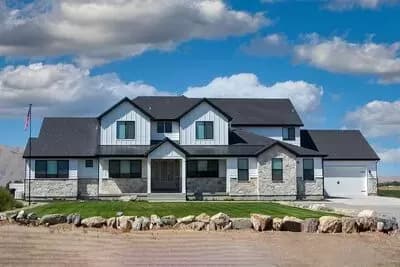 Exclusive Modern Farmhouse Plan with 4-Car Garage and Home Office
